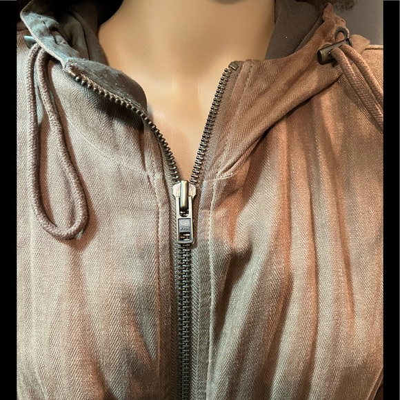 Free People Tan Parker Hooded Jacket Sz10 - Picture 13 of 16